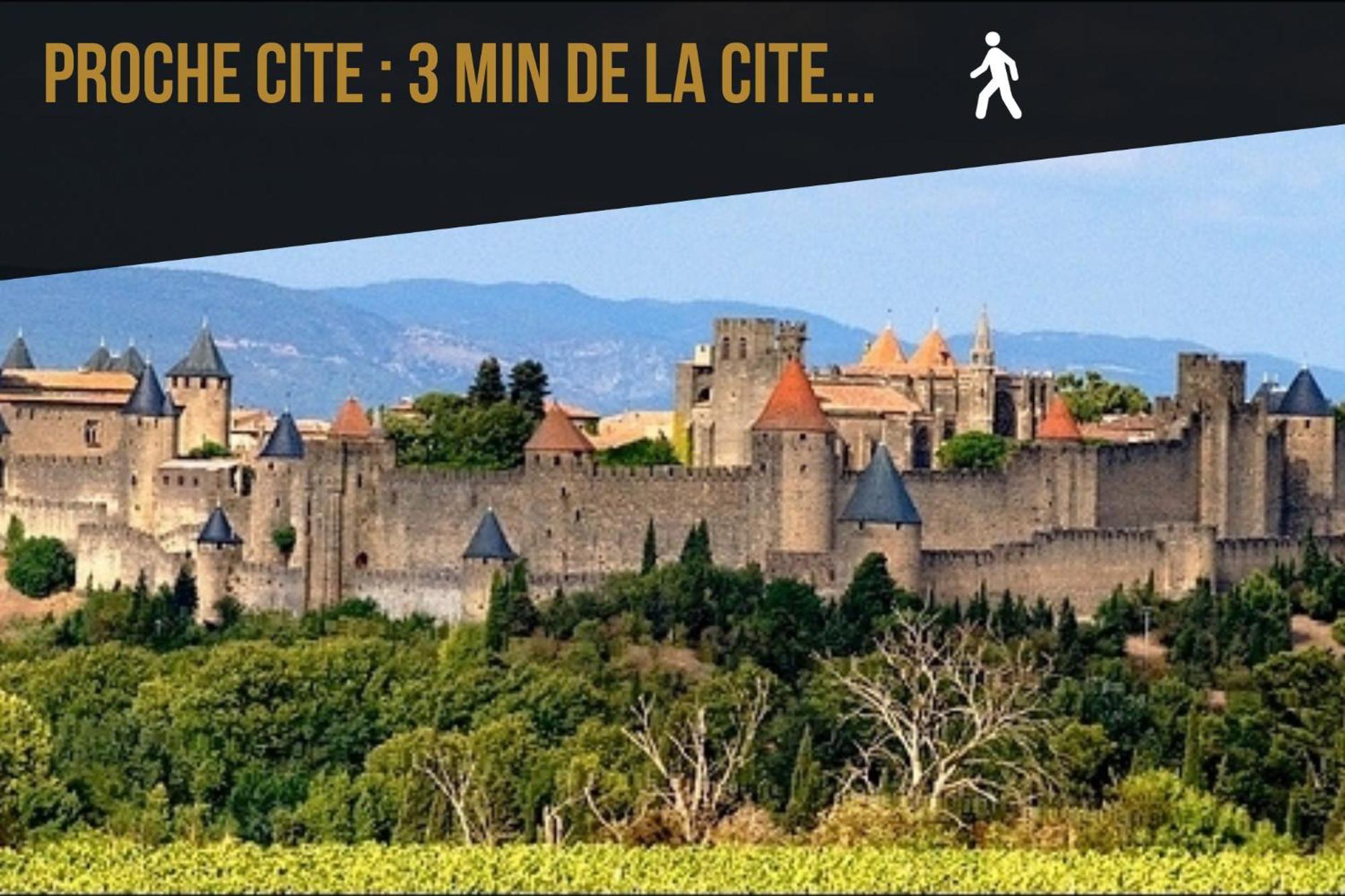 Les Gites De Laure - L'Or Vert, Appartement Avec Vue Sur Le Chateau, Parking Prive, Climatisation, Netflix, A 160 M De La Cite Medievale Carcassonne Exteriör bild
